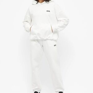 Adanola White Oversized Classic Sweat Set Size Small